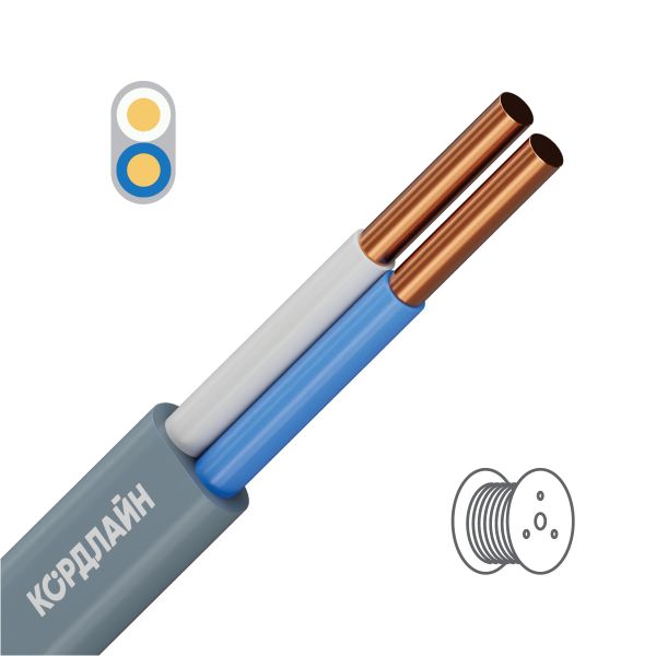 Кабель силовой КОРДЛАЙН ВВГ-Пнг(А)-LS 2х6(N)-0,66 барабан ТРТ С