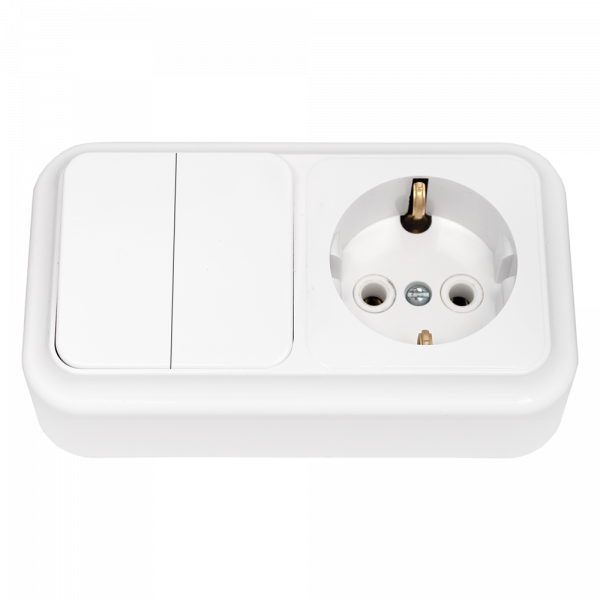 Беларусь Блок: выключатель двухклавишный + розетка