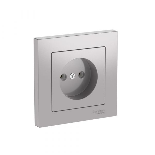 ATLASDESIGN РОЗЕТКА без заземления, 16А, в сборе, быстрозажимные клеммы, АЛЮМИНИЙ