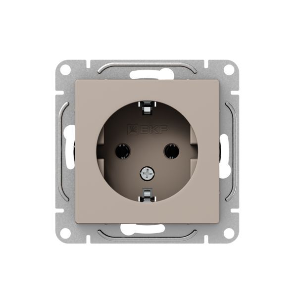 Механизм розетки  16А  с заземлением  без шторок  кремовый Эпика EKF