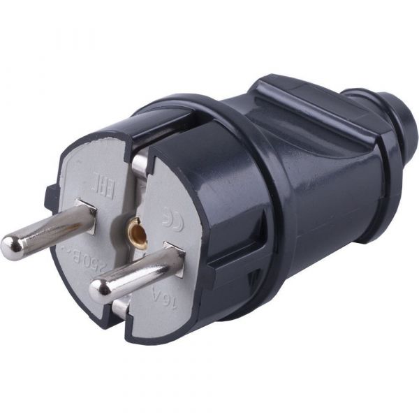 Вилка прямая с/з, черный