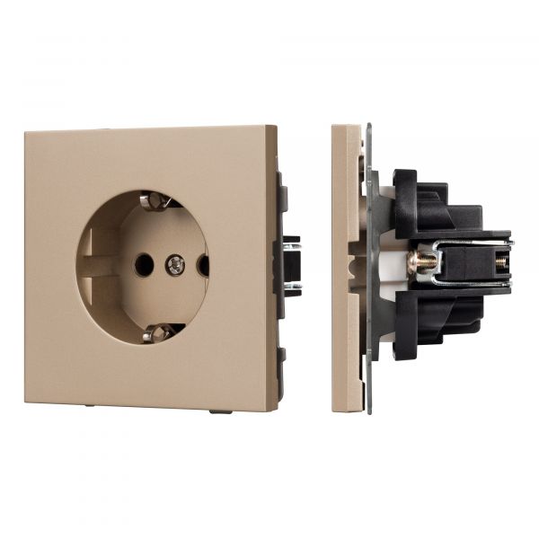 Механизм электрической розетки SCT-TENDO-MEU1-PL-GD 230V, 16A, Золото светлое, 1 пост