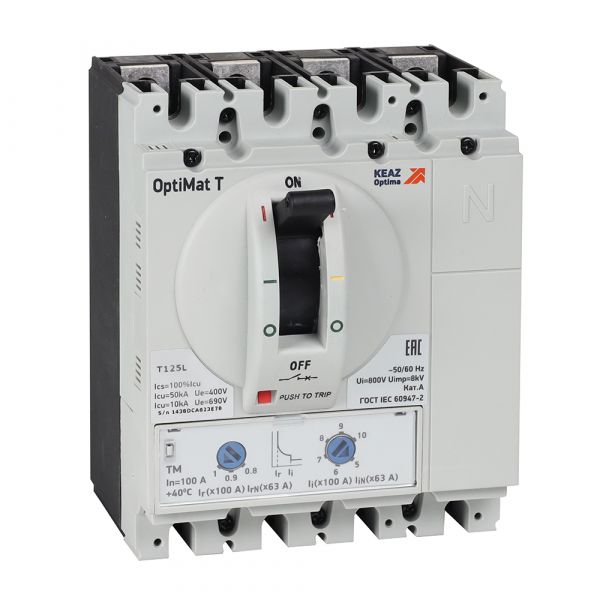 Выключатель автоматический OptiMat T125L TM 20 A 4P