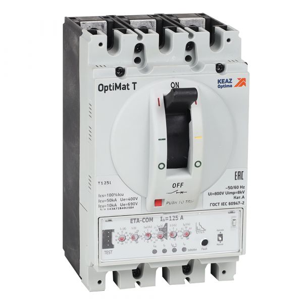 Выключатель автоматический OptiMat T125L ETA-COM 125 A 3P