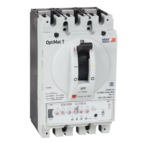 Выключатель автоматический защиты двигателя OptiMat T160L ETA-M 160 A 3P
