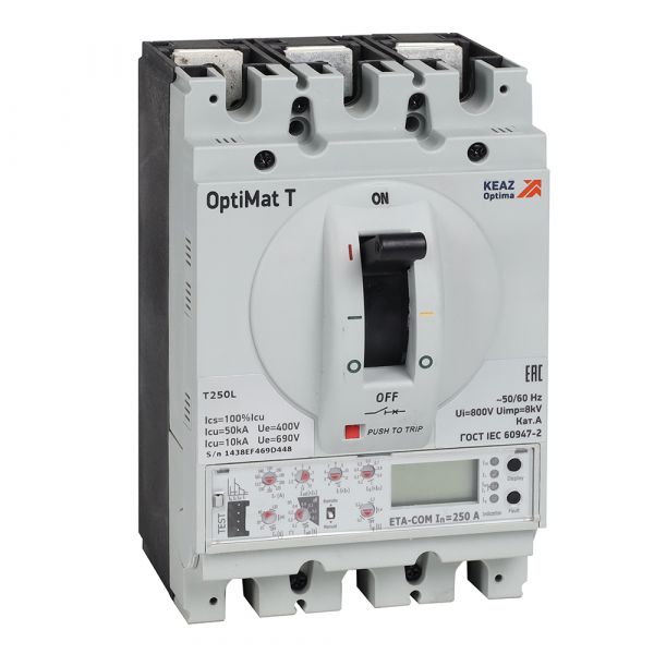Выключатель автоматический OptiMat T250L ETA-COM 250 A 4P