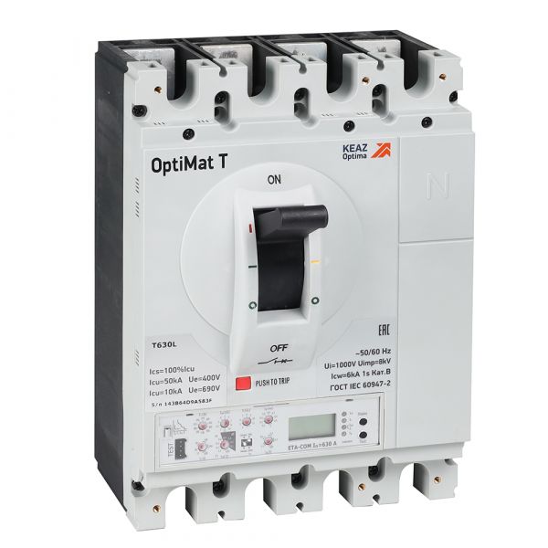 Выключатель автоматический защиты двигателя OptiMat T630L ETA-M 630 A 3P