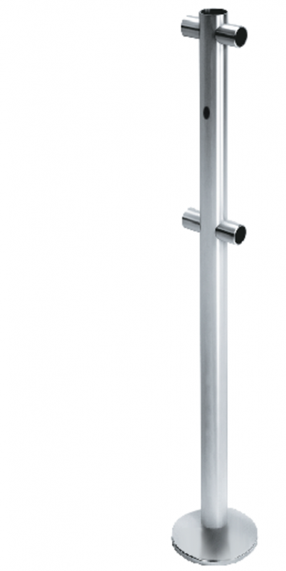 Стойка ограждения i-образная с отверстием под фиксатор, 4 муфты