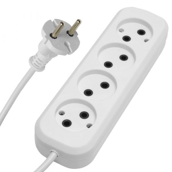 Удлинитель 4-местный б/з 2x0.75 5м 250В 10А Home HM01-40-05 У10-429 белый