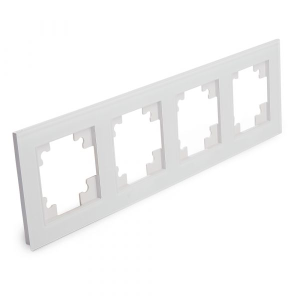 Рамка четырехместная горизонтальная, Катрин, белый,