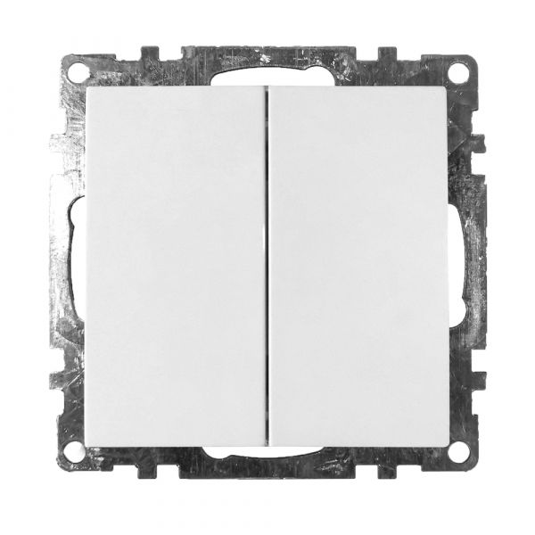 Выключатель 2-клавишный, Катрин, белый,