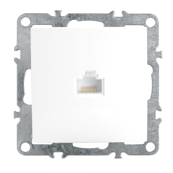 Розетка компьютерная одноместная (механизм) RJ-45, серия Эрна, белый, Stekker
