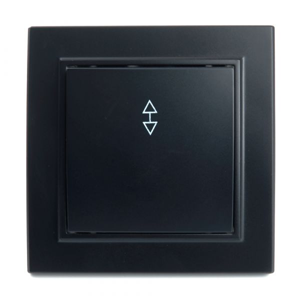 Переключатель одноклавишный, 250В, 10А, серия Эрна, черный, Stekker