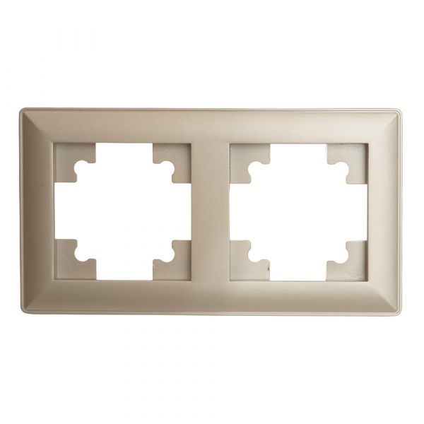 Рамка двухместная пластик серия Катрин шампань STEKKER