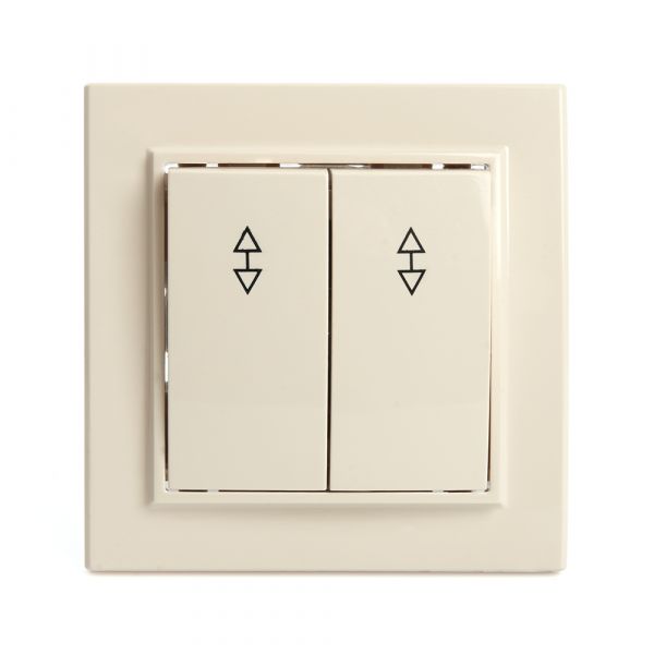 Переключатель двухклавишный, 250В, 10А, серия Эрна, слоновая кость, Stekker