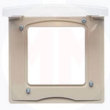 Рамка 1-местная с защитной крышкой IP44 слоновая кость ETIKA
