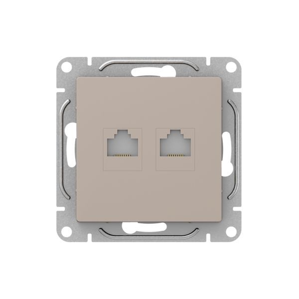 Механизм розетки RJ45 - 2шт  (cat5)  кремовый Эпика EKF