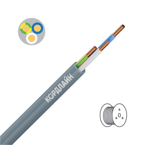 Кабель силовой КОРДЛАЙН ВВГнг(А)-LS 3x2,5ок(N,PE)-0,66 барабан ТРТС