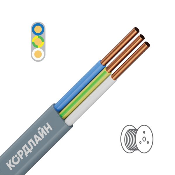 Кабель силовой КОРДЛАЙН ВВГ-Пнг(А)-LS 3x2,5ок(N,PE)-0,66 барабан ТРТС