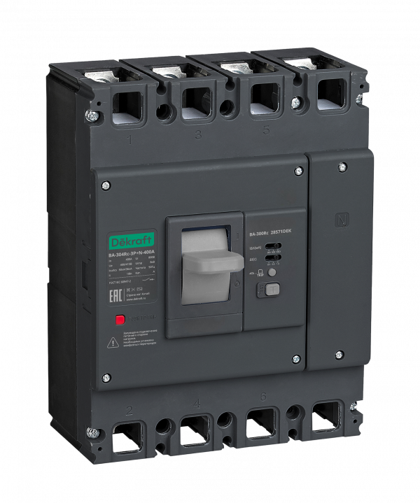 Автоматический выключатель силовой ВА-304Rc Inst 3P 400А 70кА 300/500/1000мА