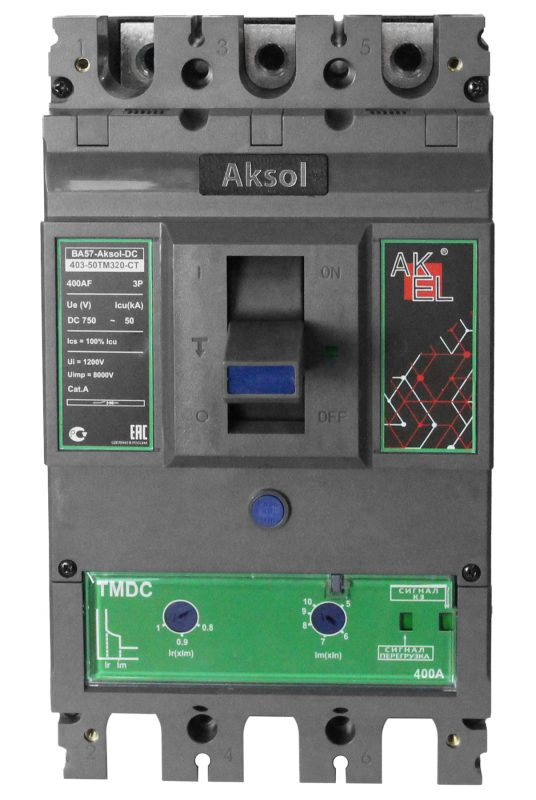Выключатель автоматический в литом корпусе ВА57-DC-AKSOL-403-50ТМ320-CT 3P/320А/ТМ/50кА