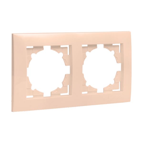 Валенсия рамка 2-местная кремовая