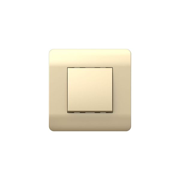 Переключатель перекрестный 1-клавишный, 10А, шампань