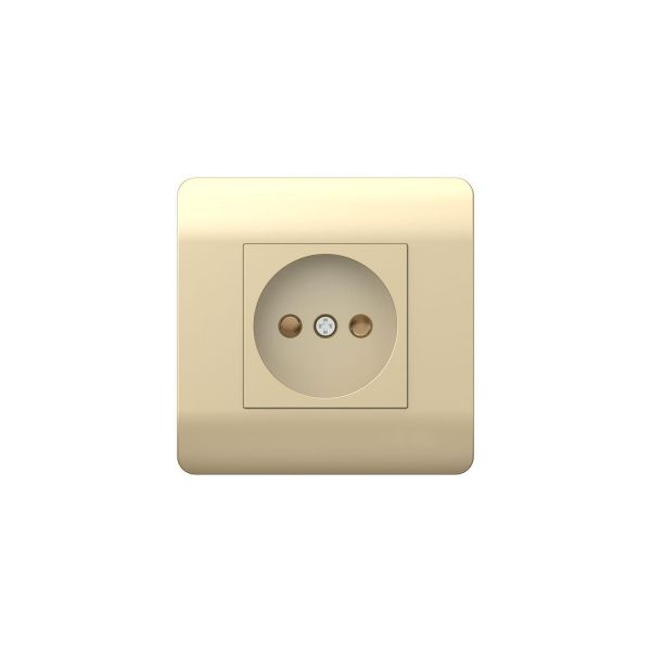Розетка б/з со шторками, 16А, шампань