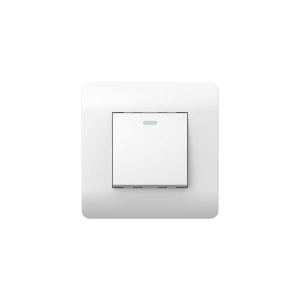 Выключатель 1-клавишный без фиксации с подсветкой, 10А (NEW3-E), белый