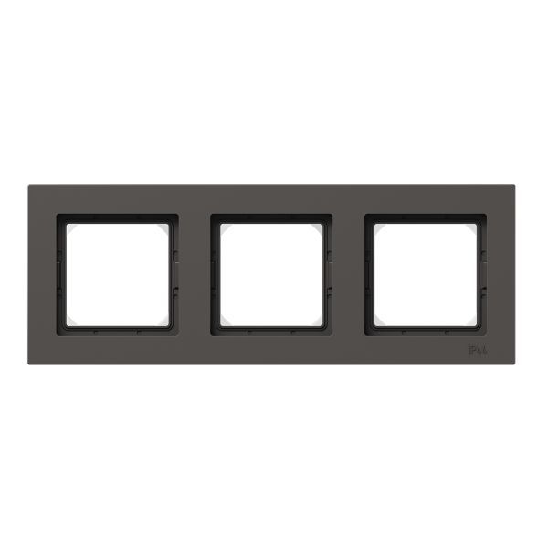 Рамка 3-местная IP44  мокко.  пластик Эпика EKF