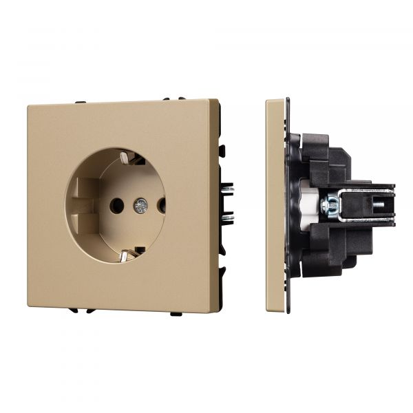 Механизм электрической розетки SCT-NOBE-MEU1-SFPL-GD 230V, 16A, Золото светлое, 1 пост