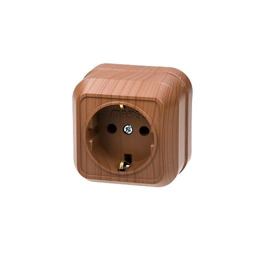 накладная орех розетка с/з (квадрат)