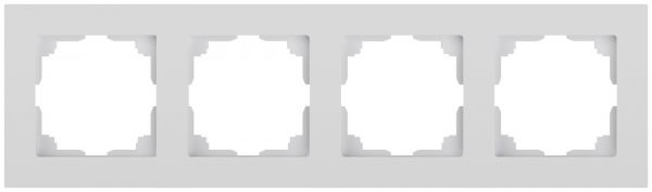 Рамка для розеток и выключателей 4 поста белый пластик Intro Accent 6-504-01