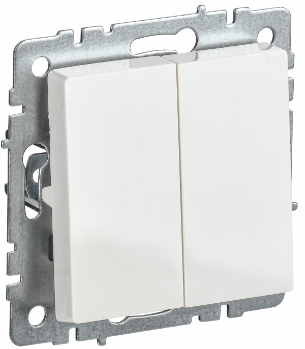 BRITE Выключатель 2-клавишный 10А ВС10-2-0-БрБ белый