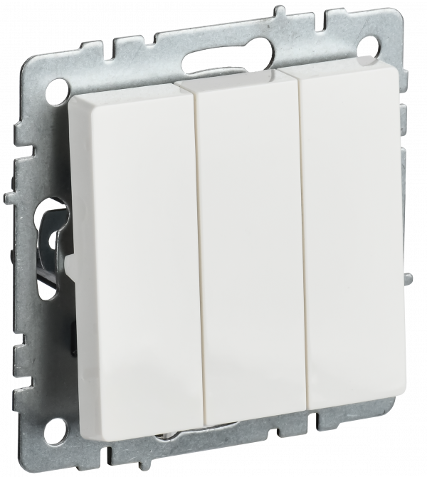 BRITE Выключатель 3-клавишный 10А ВС10-3-0-БрБ белый