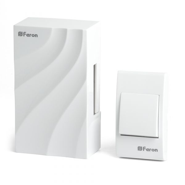 Звонок с кнопкой электромеханический проводной, 230V белый 119х70х37мм, DB-102