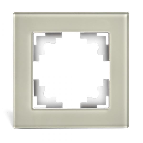 Рамка одноместная, Катрин, стекло, дымчатый Stekker