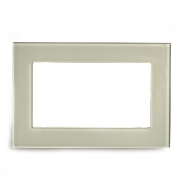 Рамка двухместная без перемычки, стекло, Катрин, дымчатый Stekker