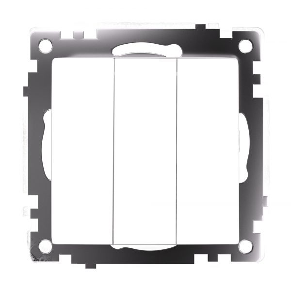 Выключатель трехклавишный (механизм) 250В 10А серия Катрин белый STEKKER