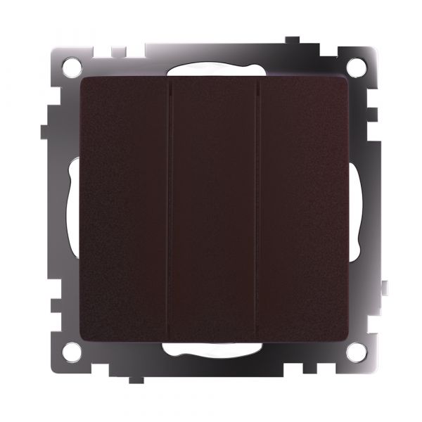 Выключатель трехклавишный (механизм) серия Катрин шоколад STEKKER