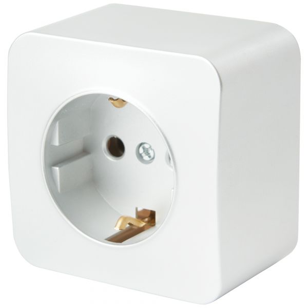 Розетка одноместная с/з София 250В 16А белая