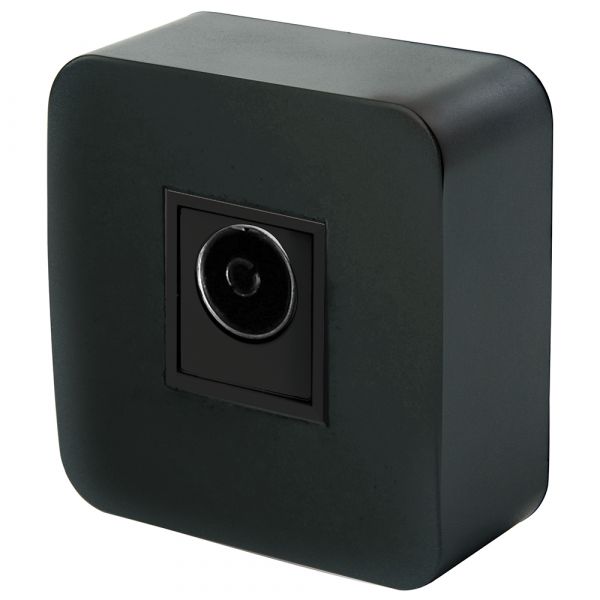 Розетка телевизионная 75 Ом 5-862МГц серия София черный STEKKER