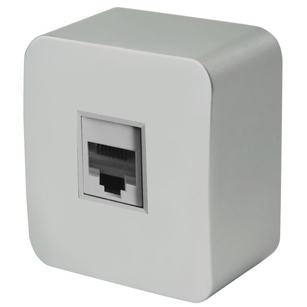 Розетка компьютерная одноместная RJ-45 серия София серебро STEKKER