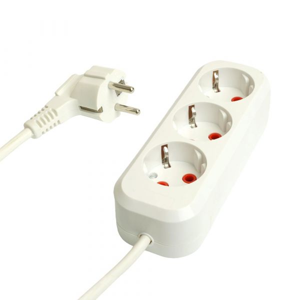 Удлинитель 3-местный с/з 3x1мм2 2м 250В 16А Home HM06-31-02 белый