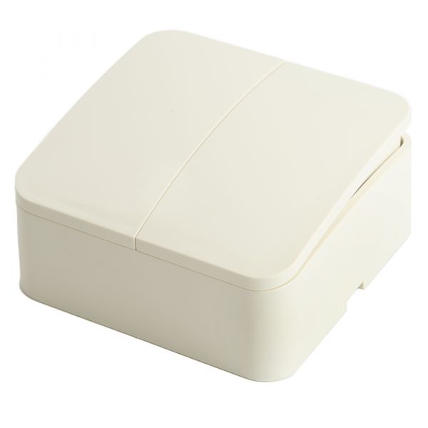 Выключатель 2-клавишный 250В 10А серия София слоновая кость STEKKER