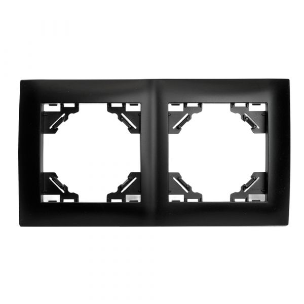 Рамка двухместная горизонтальная серия Эрна Элегант черный STEKKER