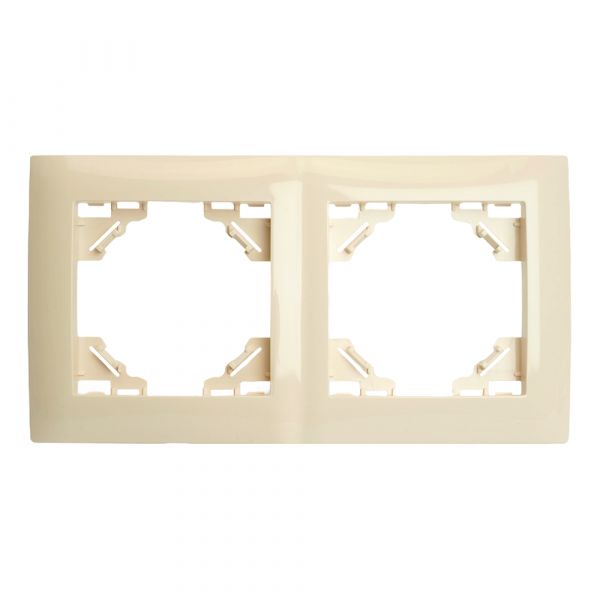 Рамка двухместная горизонтальная серия Эрна Элегант слоновая кость STEKKER