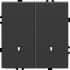 Выключатель 2-клавишный c индикатором (механизм) 250В, 10А, серия Эмили, черный уголь, soft touch