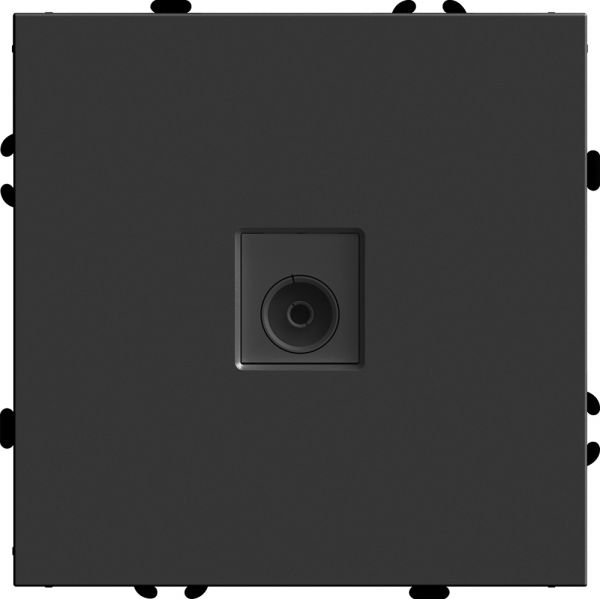 Розетка телевизионная 1-местная (механизм), 75 Ом, 5-862МГц, Эмили,, черный уголь, soft touch