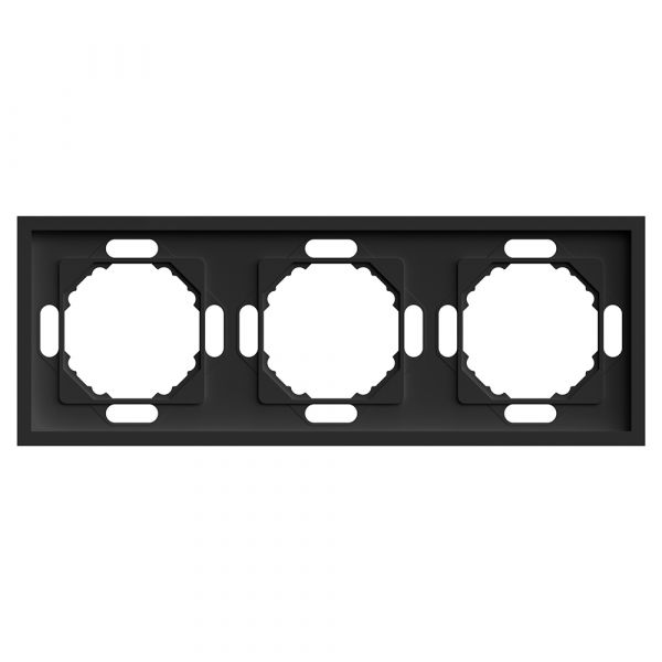 Рамка 3-местная, Эмили,, черный уголь, soft touch